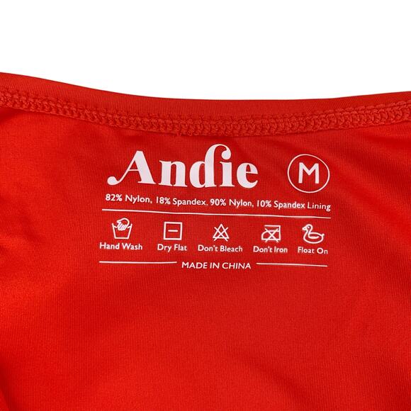 Andie Swim Tulum One Piece Swimsuit Orange Red Cross Strap Women's M - Picture 10 of 10